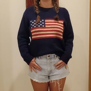 Vintage American Flag Sweater